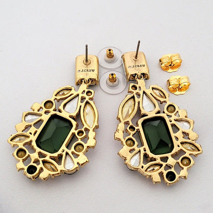 Back of rhinestone earrings by J. Crew.