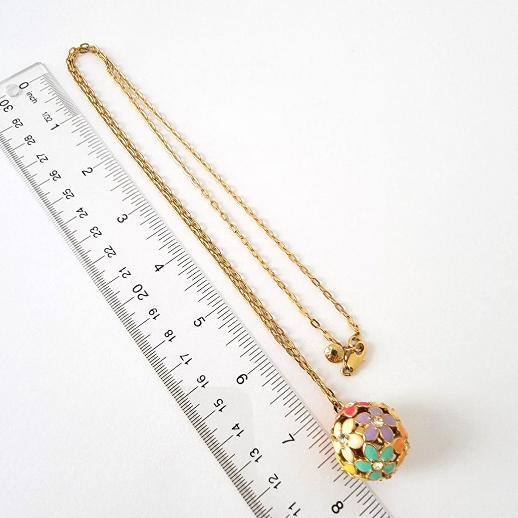 J. Crew Enamel Flower Ball Pendant Necklace