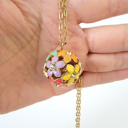 J. Crew Enamel Flower Ball Pendant Necklace