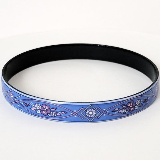 Blue enamel floral bracelet.