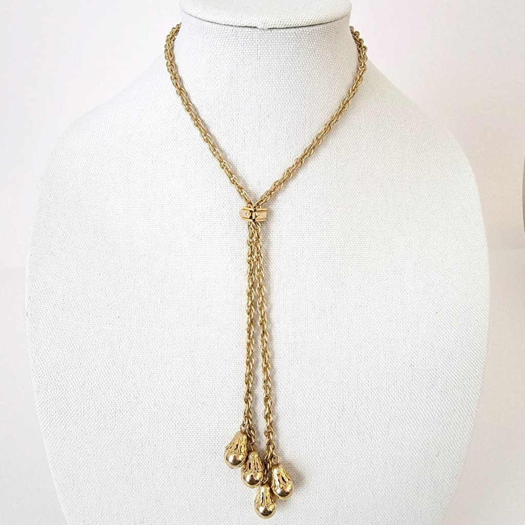 Vintage gold tone bolero necklace.