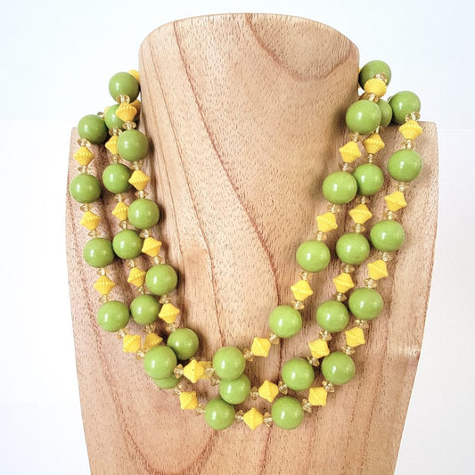 Green and yellow beaded necklace.