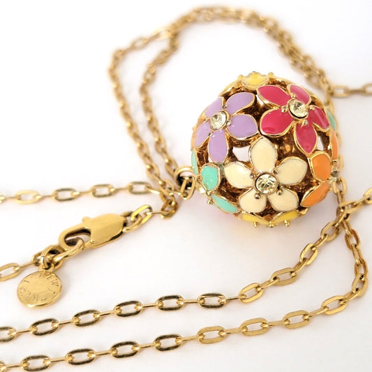 J. Crew Enamel Flower Ball Pendant Necklace