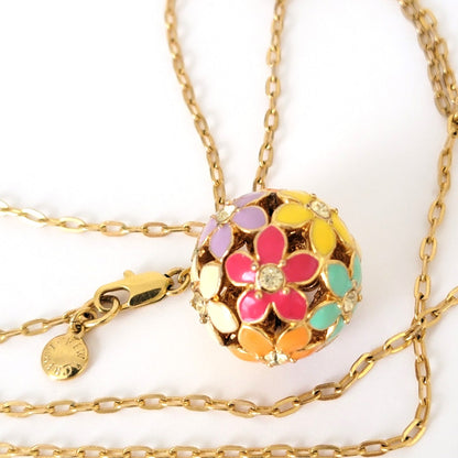 J. Crew Enamel Flower Ball Pendant Necklace