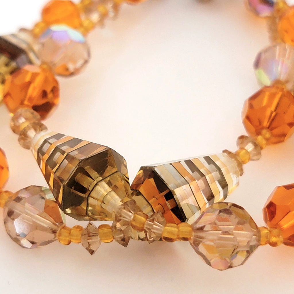 Fancy vintage laminated glass beads.