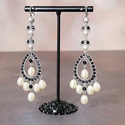 Long 1928 Victorian style dangle earrings.