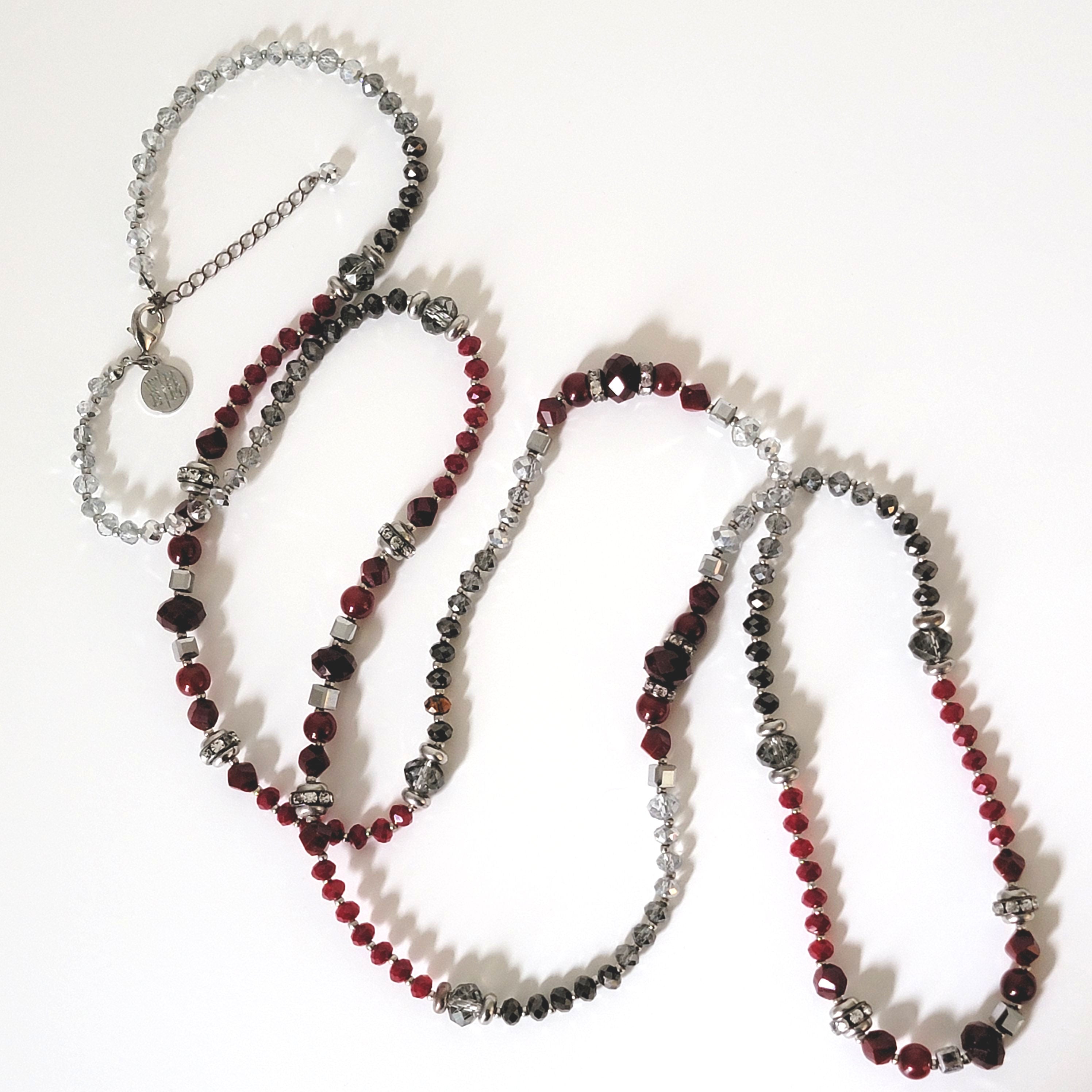 Anisa Antique Black Beads Necklace - Center Red | Black bead necklace, Beaded  necklace designs, Beaded necklace
