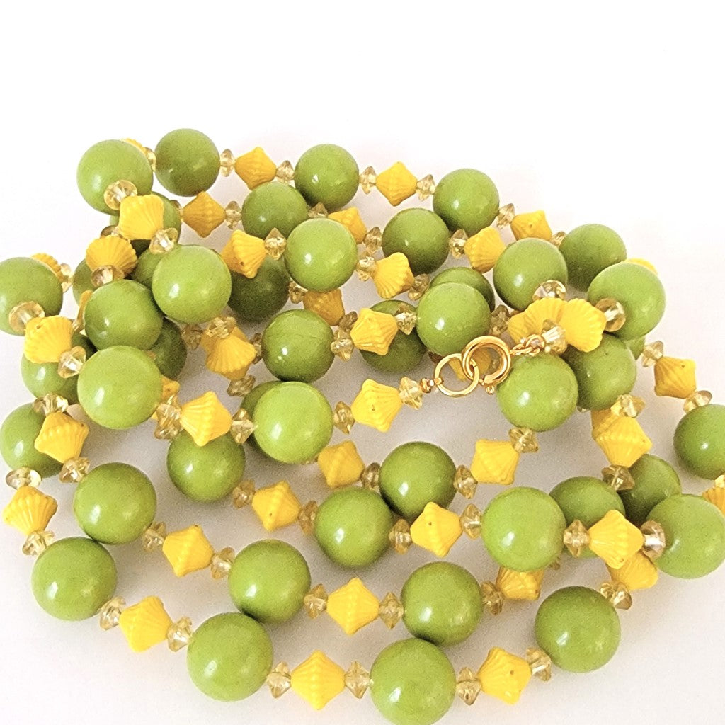 Vintage green and yellow necklace.