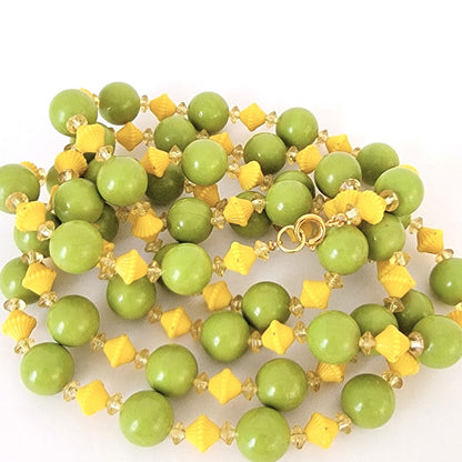 Vintage green and yellow necklace.