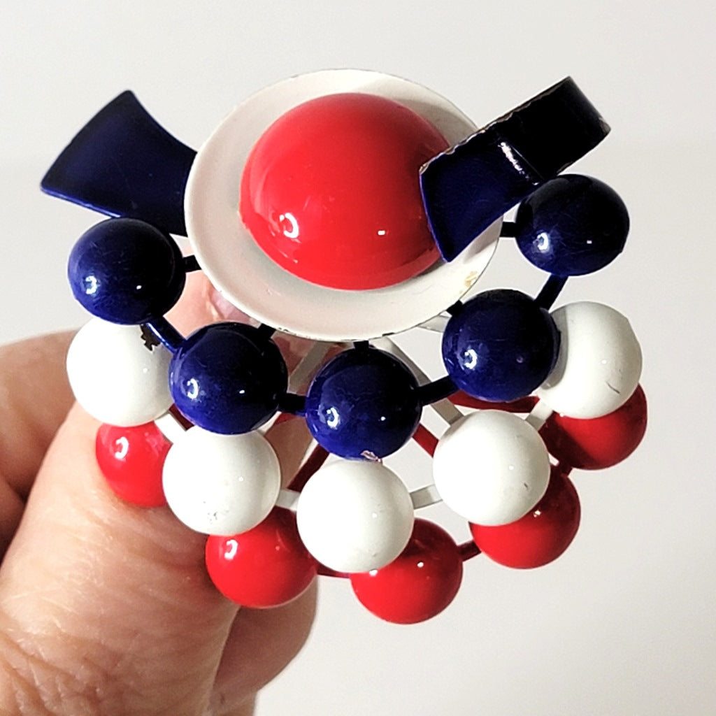 Vintage red white and blue enamel brooch.