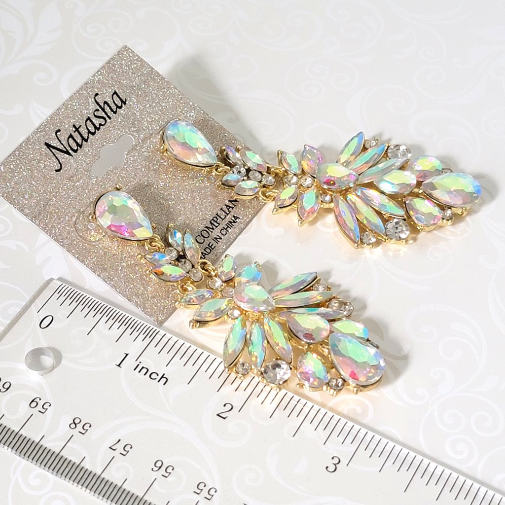 Ab hot sale rhinestone earrings