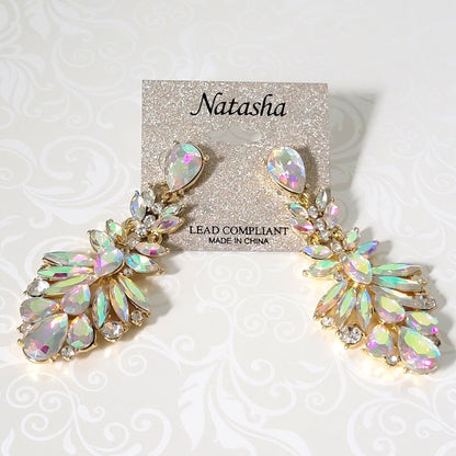 Natasha big rhinestone statement dangle earrings – Moon On Abbeygate