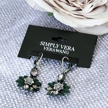 Simply Vera green enamel dangle earrings.