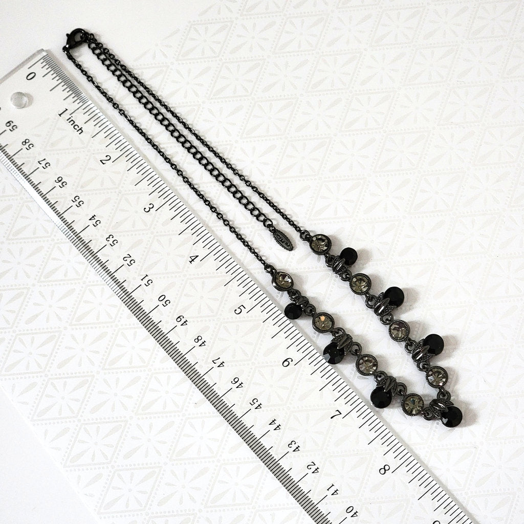 VCLM Black and Gray Rhinestone Choker