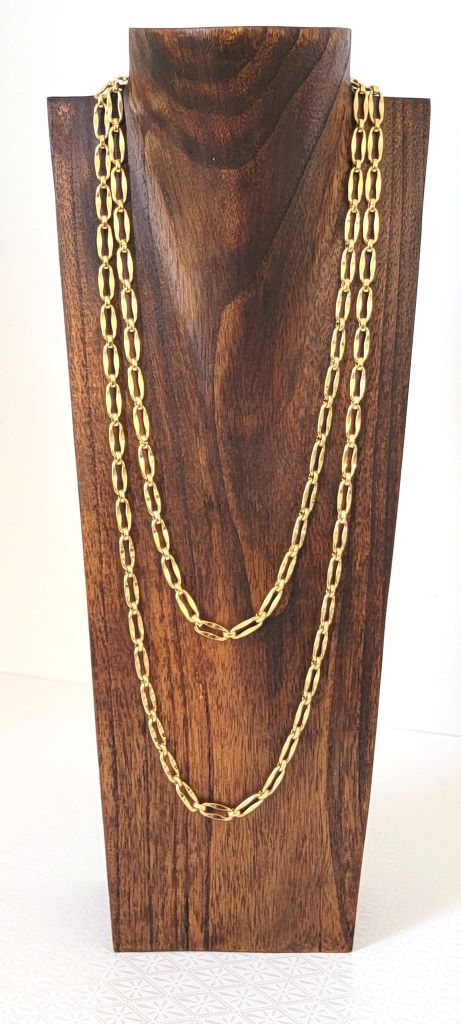 Vintage Monet Gold tone Link Necklace - Ruby Lane